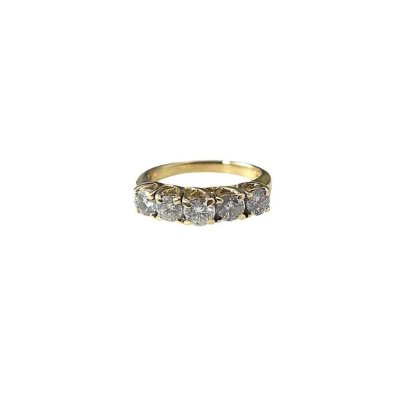 14K Yellow Gold Diamond Wedding Anniversary Band Ring Size 5.75 #23793 - Picture 2 of 8